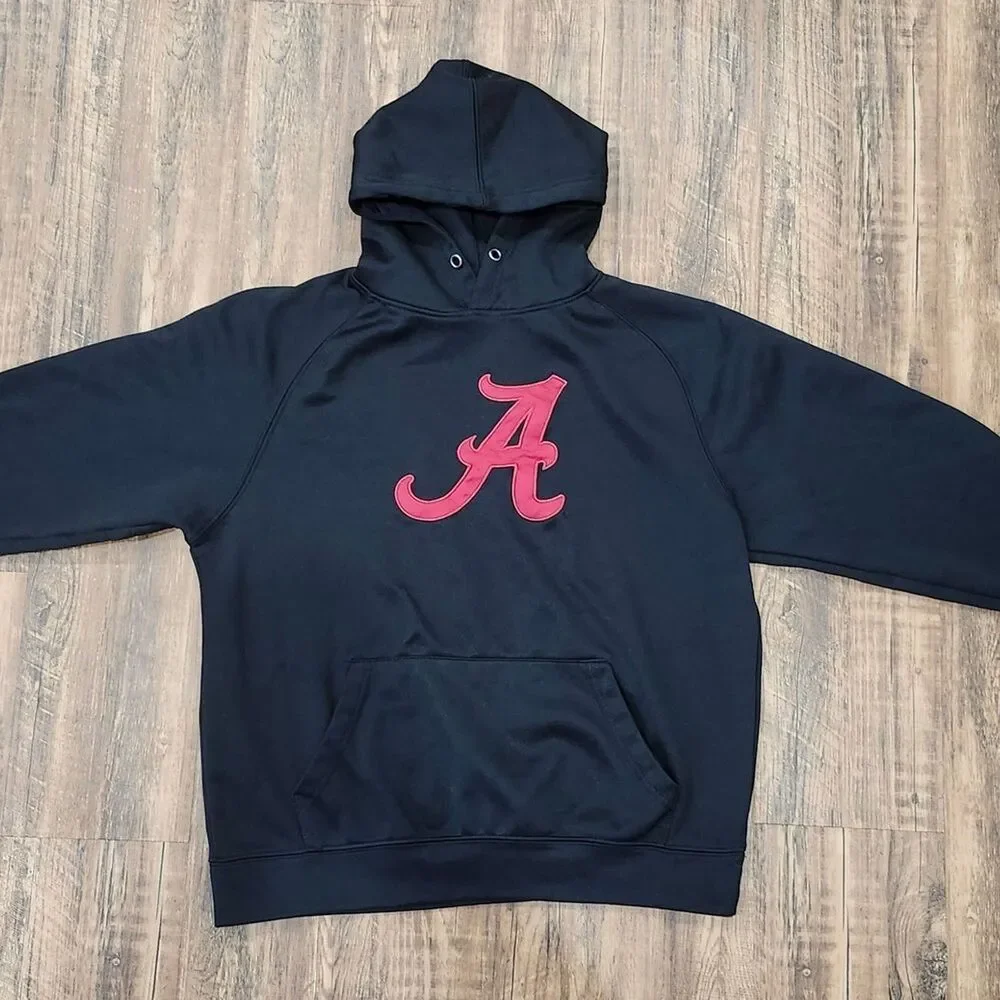 Colosseum Black Hoodie with Red Accent- medium